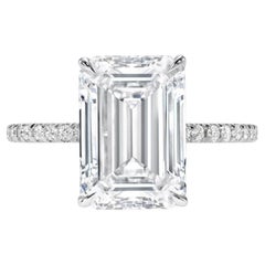 6.32 Carat GIA Certified Emerald Cut Diamond Ring