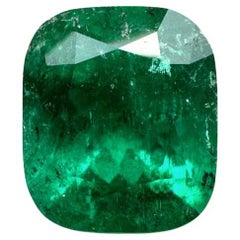 6.32 Carat Muzo Green Colombian Emerald - Cushion Cut Genuine May Birthstone