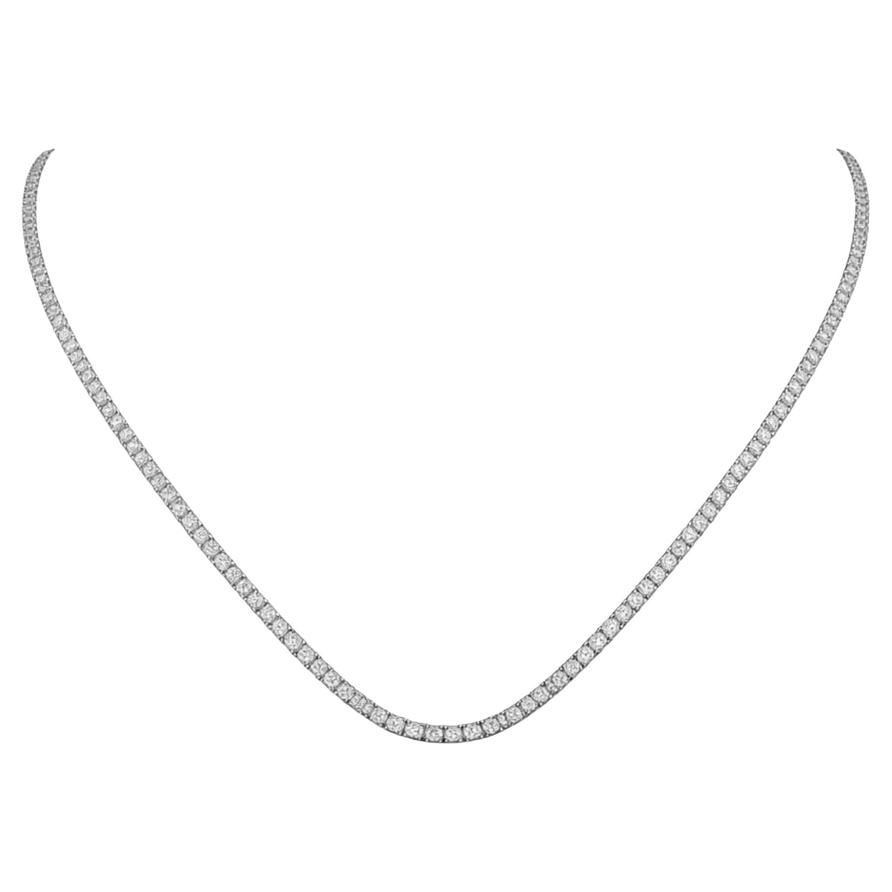 Collier « tennis » en or blanc 18 carats avec diamants naturels de 6,32 carats, cadeau idéal pour une soirée de gala