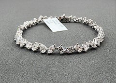 Bracciale tennis con diamanti di forma mista da 6.32 carati