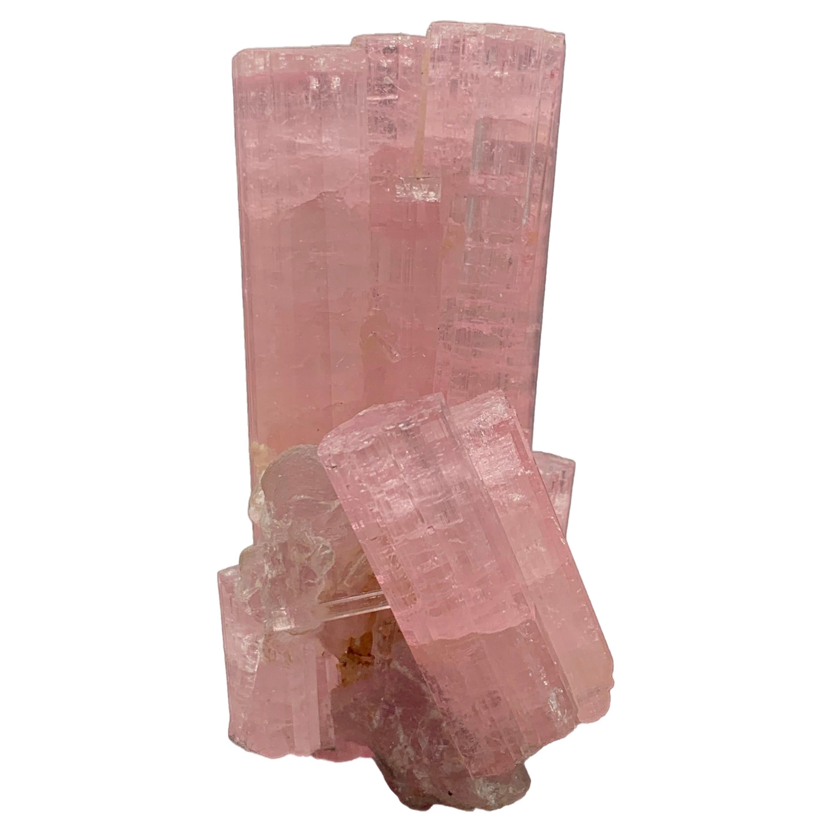 63.27 Gram Pretty Pink Tourmaline Crystal Bunch From Paprook Mine, Afghanistan 