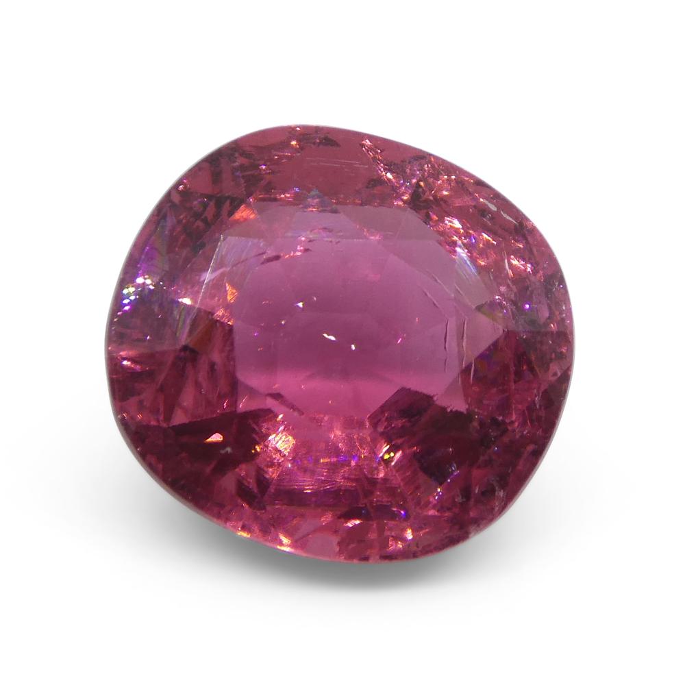 6.32ct Cushion Pink Tourmaline from Brazil In New Condition For Sale In Toronto, Ontario