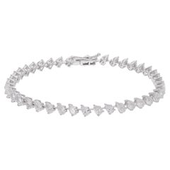 6.33 Carat Pear Shape Diamond Bracelet 18 Karat White Gold Handmade Fine Jewelry (Bracelet de diamants en forme de poire de 6,33 carats)