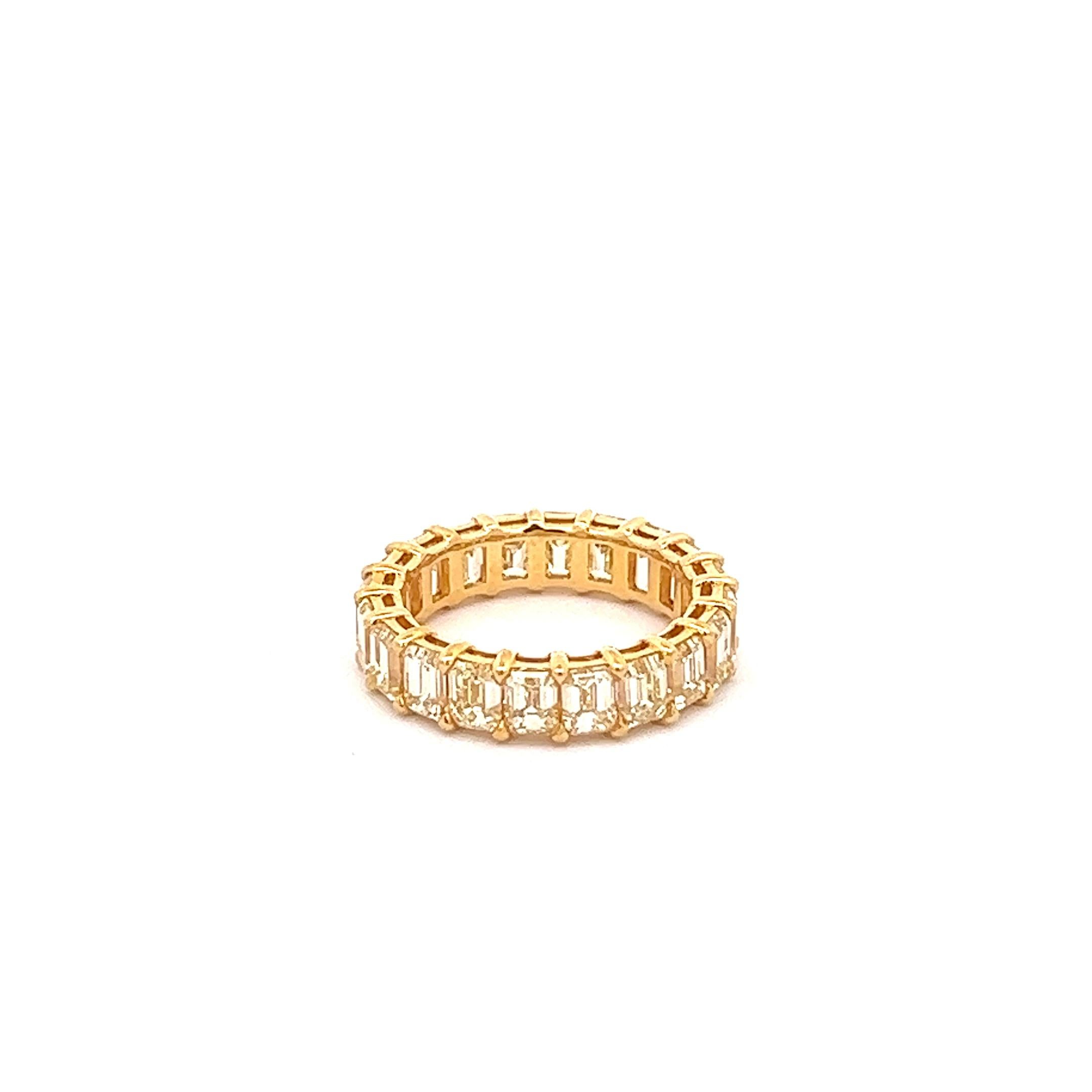 Eternity-Ring, 6,33CT, gelber Diamant im Smaragdschliff VS1 im Angebot 1