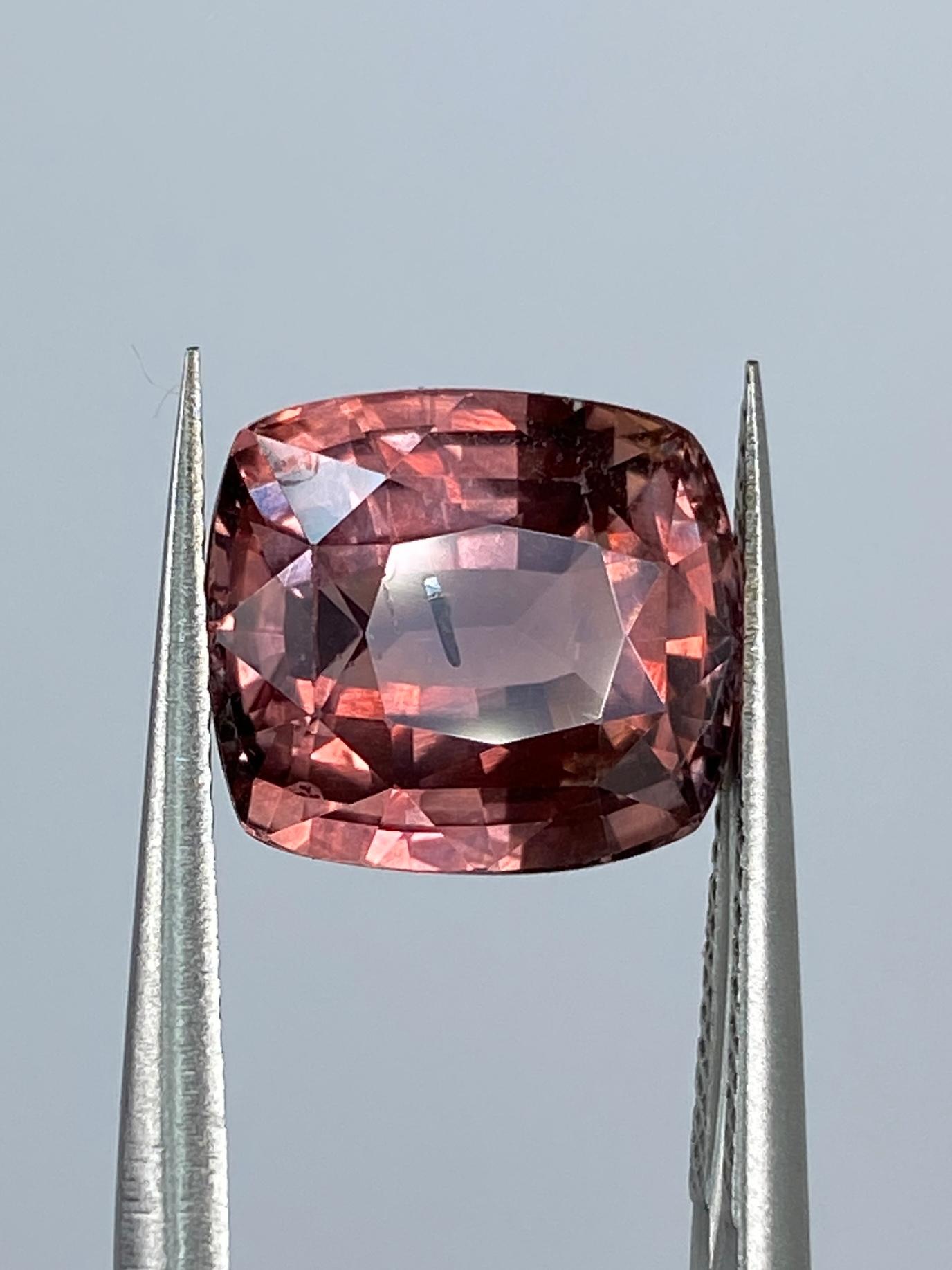 Cushion Cut 6.33ct Padparadscha Sapphire For Sale