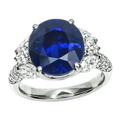 6.33ct Sapphire 1.16ct Diamond Platinum Engagement Ring