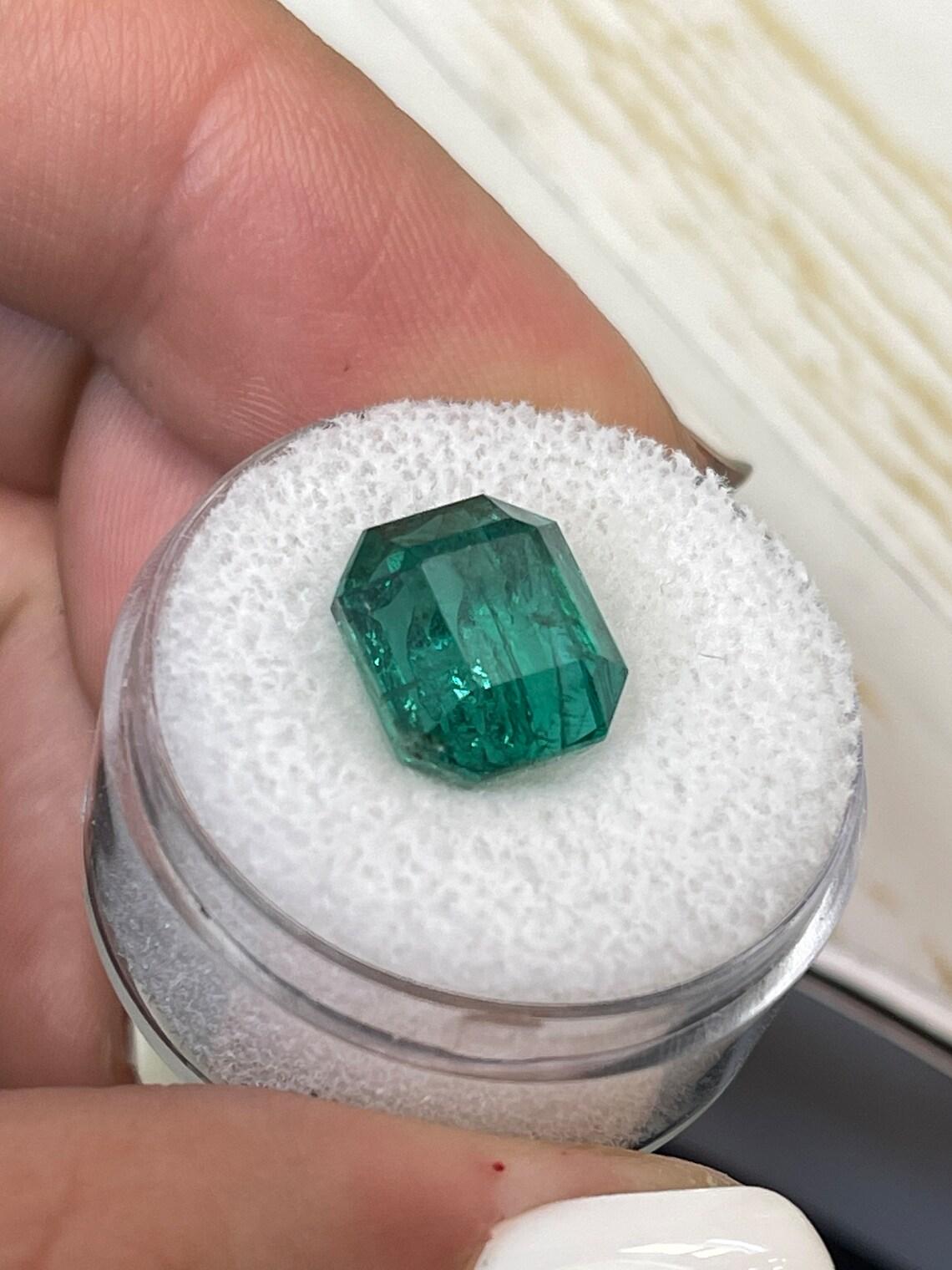 6,34 Karat 10,8x9,7 Vivid grüner sambischer Smaragd - Smaragdschliff Mai-Geburtsstein Edelstein Damen im Angebot