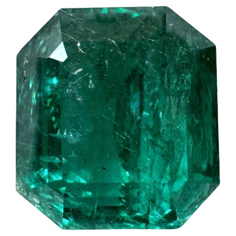 6.34 Carat 10.8x9.7 Vivid Green Zambian Emerald - Emerald Cut May Birthstone Gem