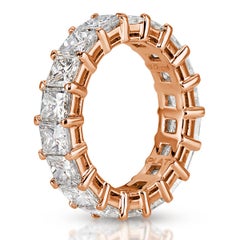6.34 Carat Princess Band  Timeless Brilliance Signature Eternity Diamond Ring