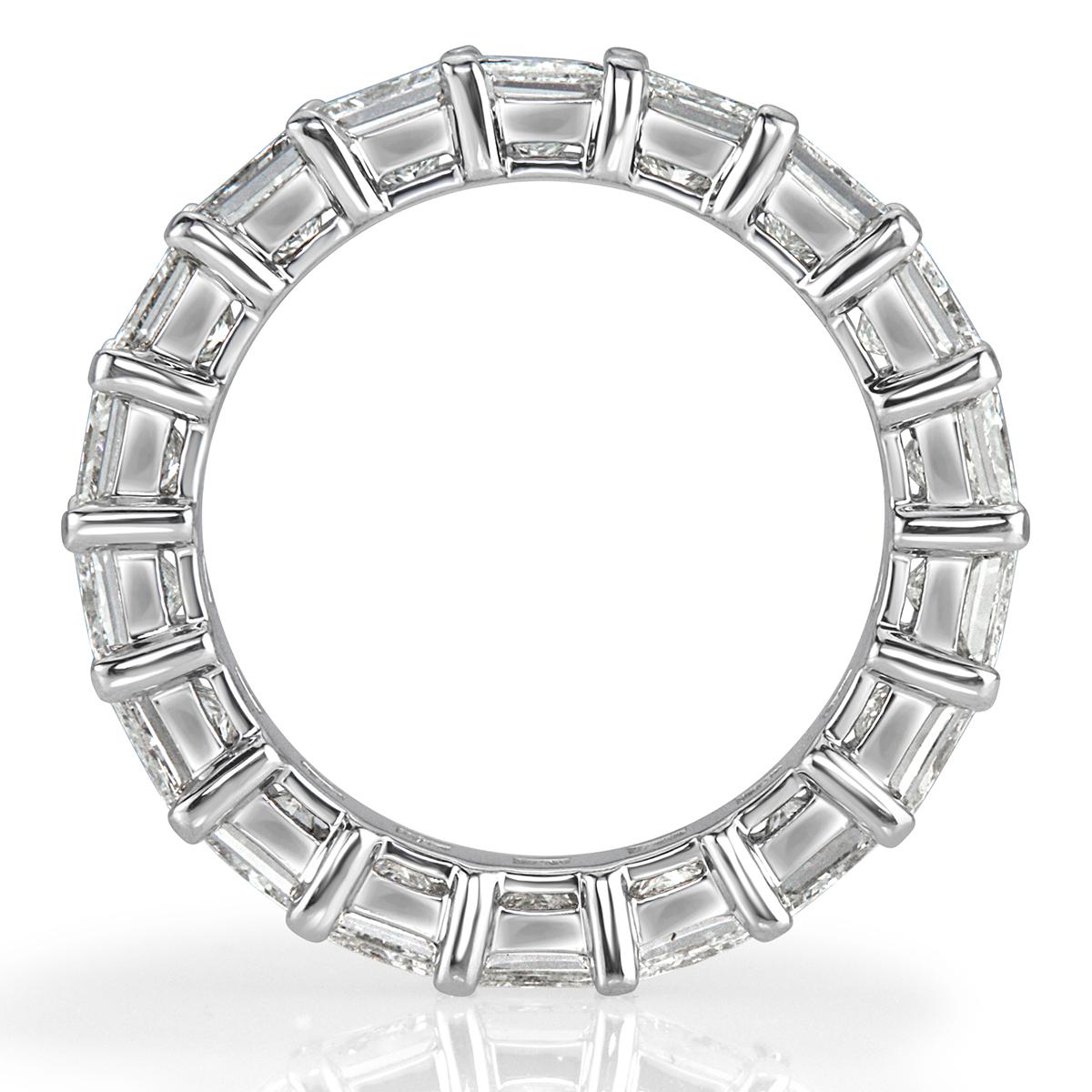 6.34 Carat Princess Cut Diamond Eternity Band in 18 Karat White Gold In New Condition For Sale In Los Angeles, CA