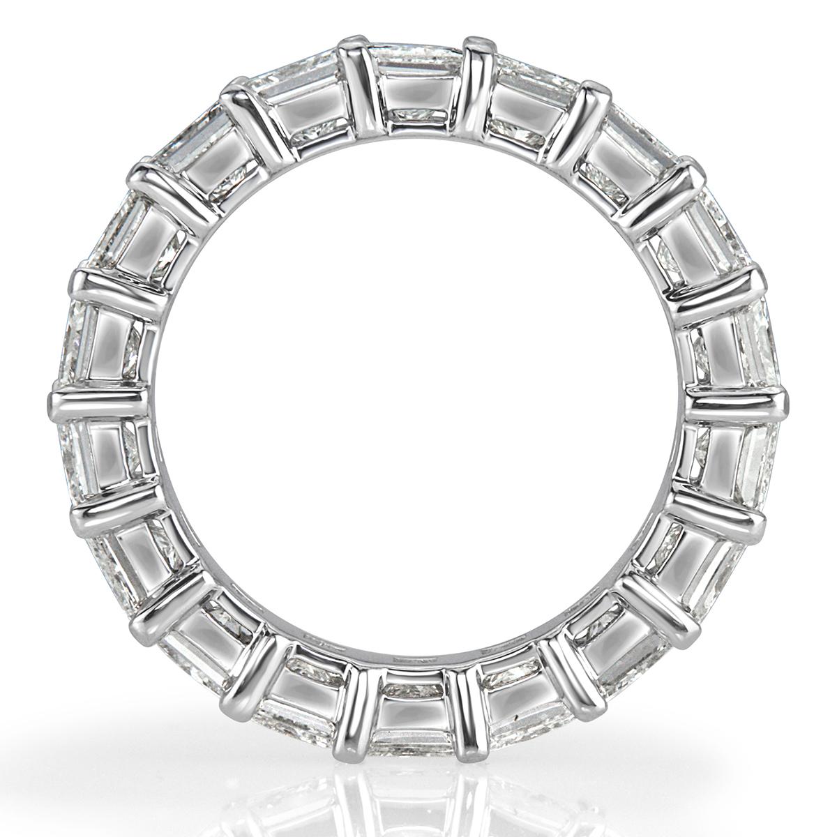 Mark Broumand 6.34 Carat Princess Cut Diamond Eternity Band in Platinum In New Condition For Sale In Los Angeles, CA