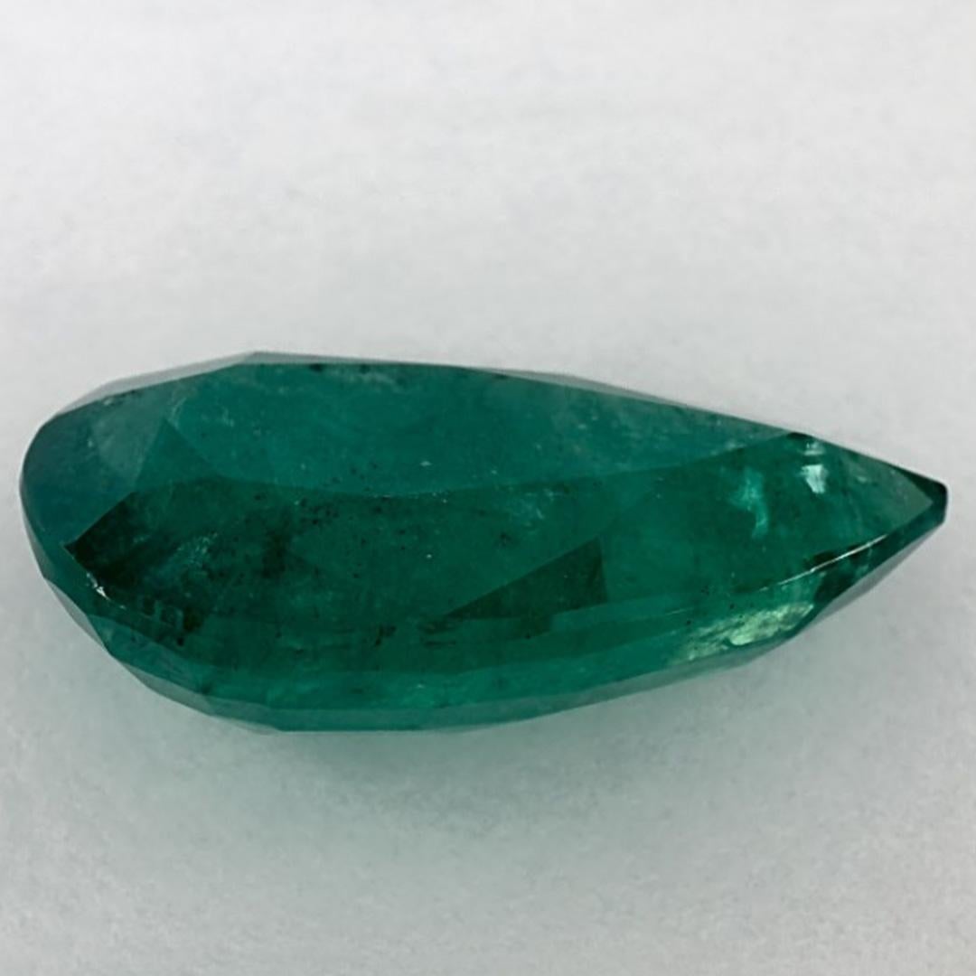 6.34 Ct Emerald Pear Loose Gemstone In condizioni Nuovo in vendita a Fort Lee, NJ