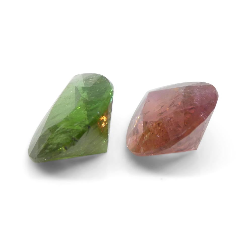 6.34ct Pair Pear Pink/Green Tourmaline from Brazil For Sale 6