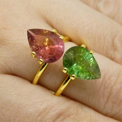 6.34ct Pair Pear Pink/Green Tourmaline