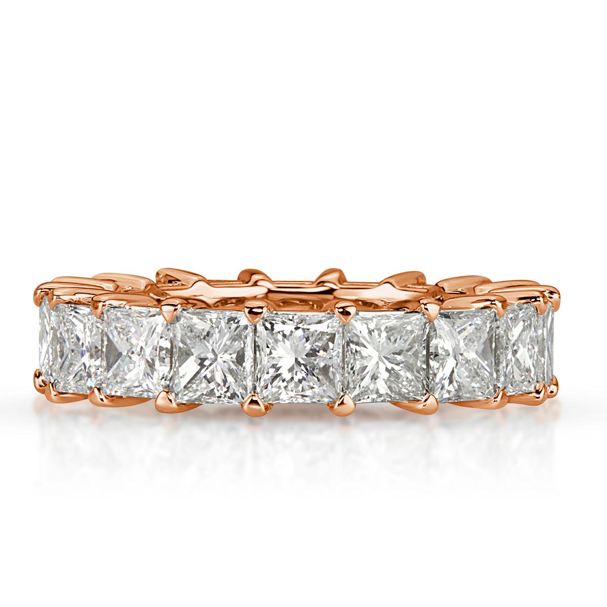 6.34ct Princess Cut Diamond Eternity Band in 18k Rose Gold