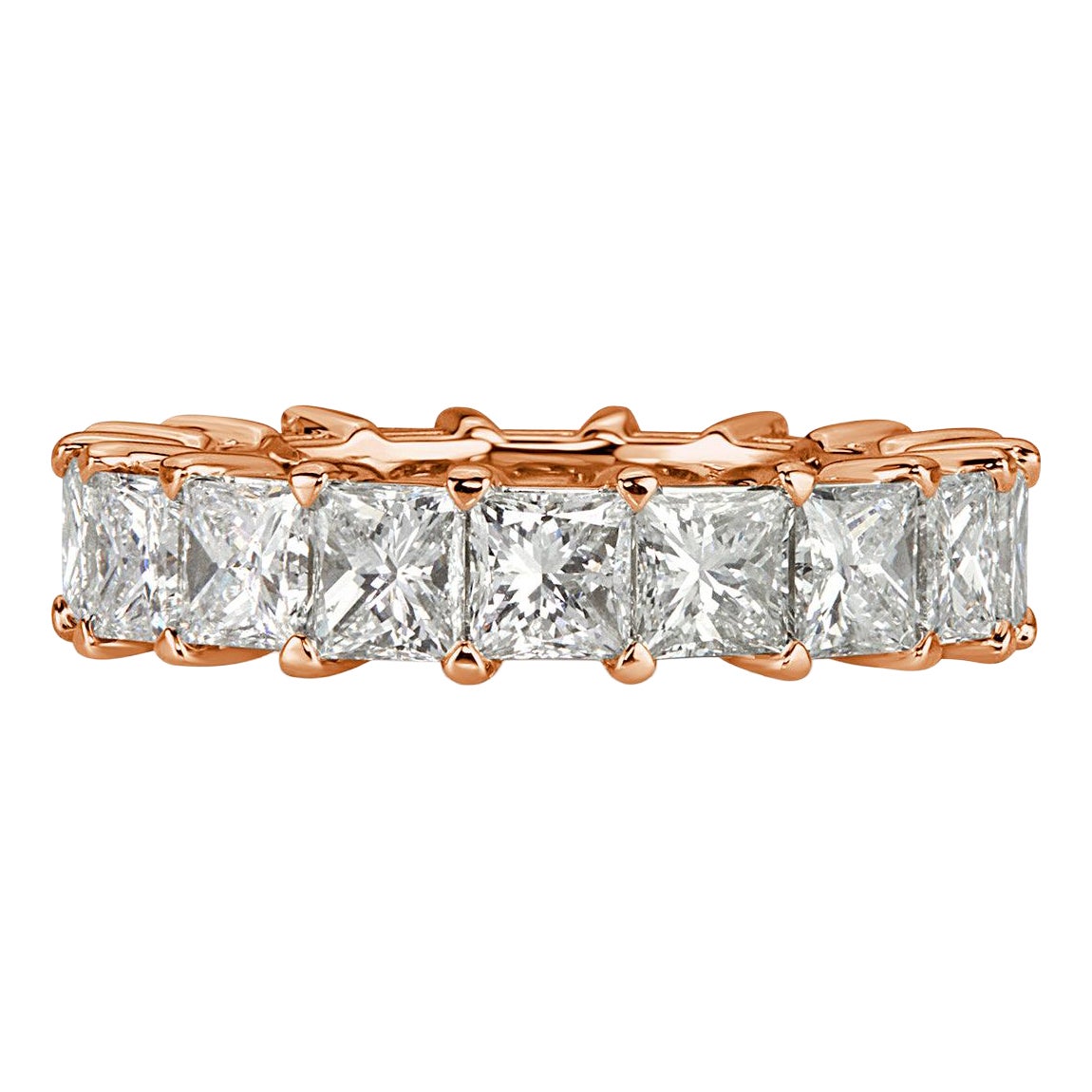 6.34ct Princess Cut Diamond Eternity Band in 18k Rose Gold