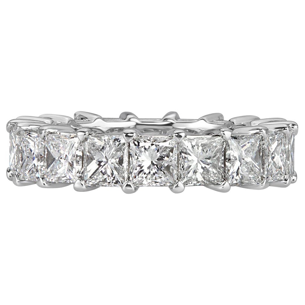 6.34ct Princess Cut Diamond Eternity Band in 18k White Gold