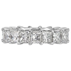 6.34ct Princess Cut Diamond Eternity Band in 18k White Gold