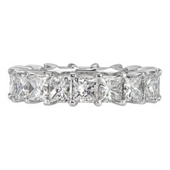 6.34ct Princess Cut Diamond Eternity Band in Platinum