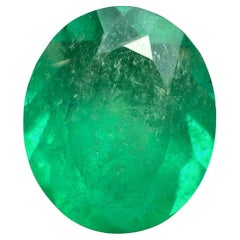 6,35 Quilates 13x11 Esmeralda Colombiana Verde Neón - Talla Ovalada  Gema del mes de mayo