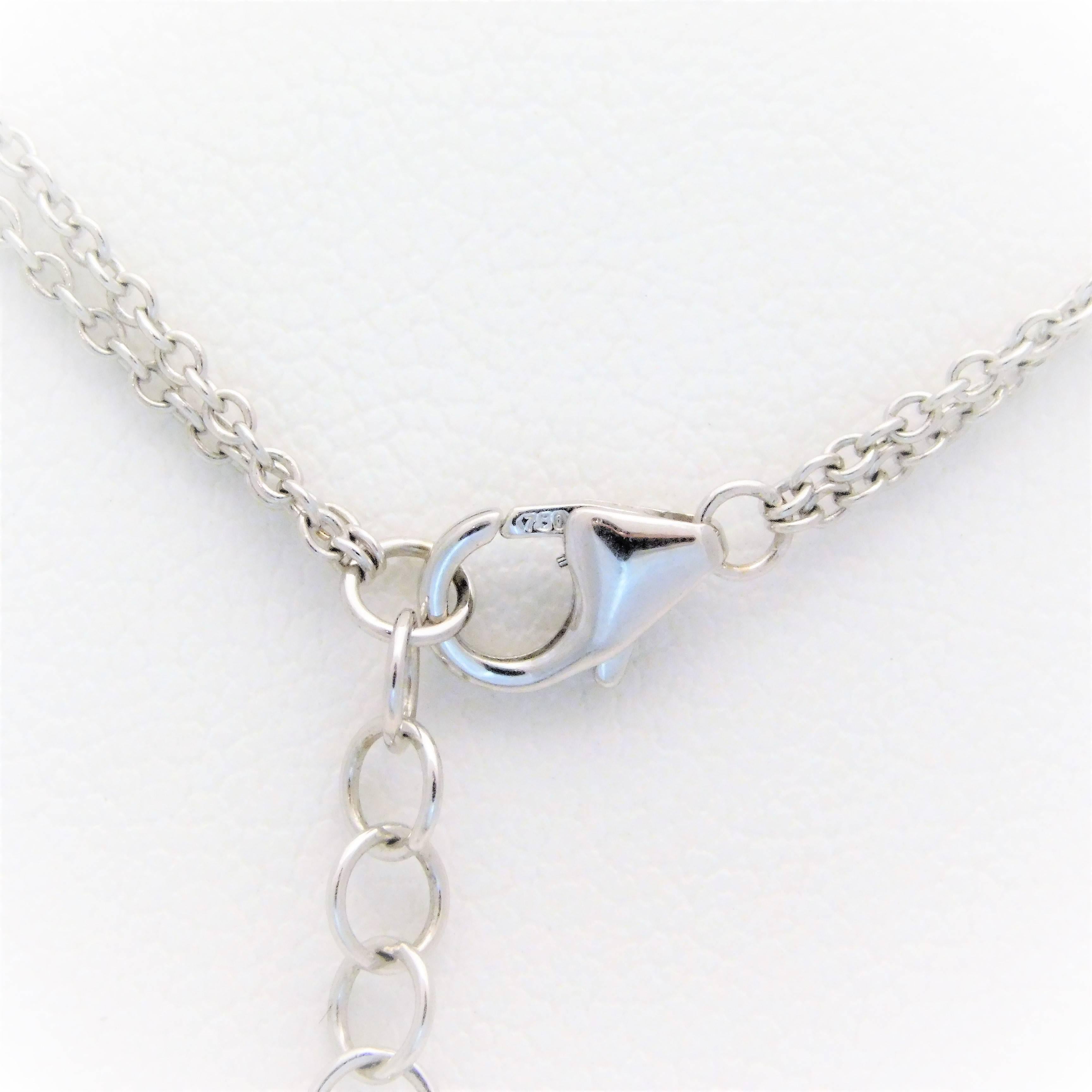 6.35 Carat Double Strand 18 Karat White Gold Diamond Chandelier Necklace For Sale 5
