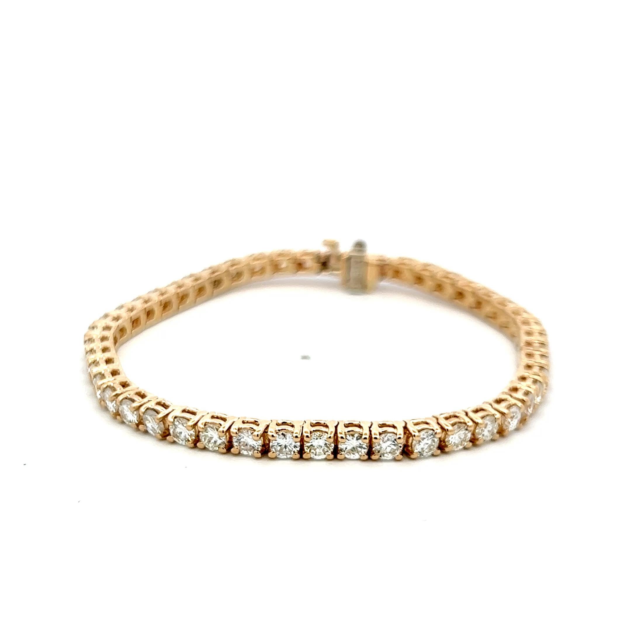 De las mujeres Pulsera de tenis de oro blanco de 14 quilates con diamante brillante redondo G VS de 6,35 quilates en venta