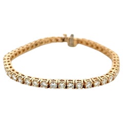 Bracelet de tennis en or blanc 14K, 6,35 carats G VS diamant rond brillant