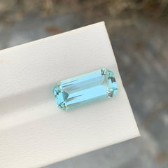 6.35 Carat Natural Loose Aquamarine Emerald Shape Gem For Necklace Jewellery