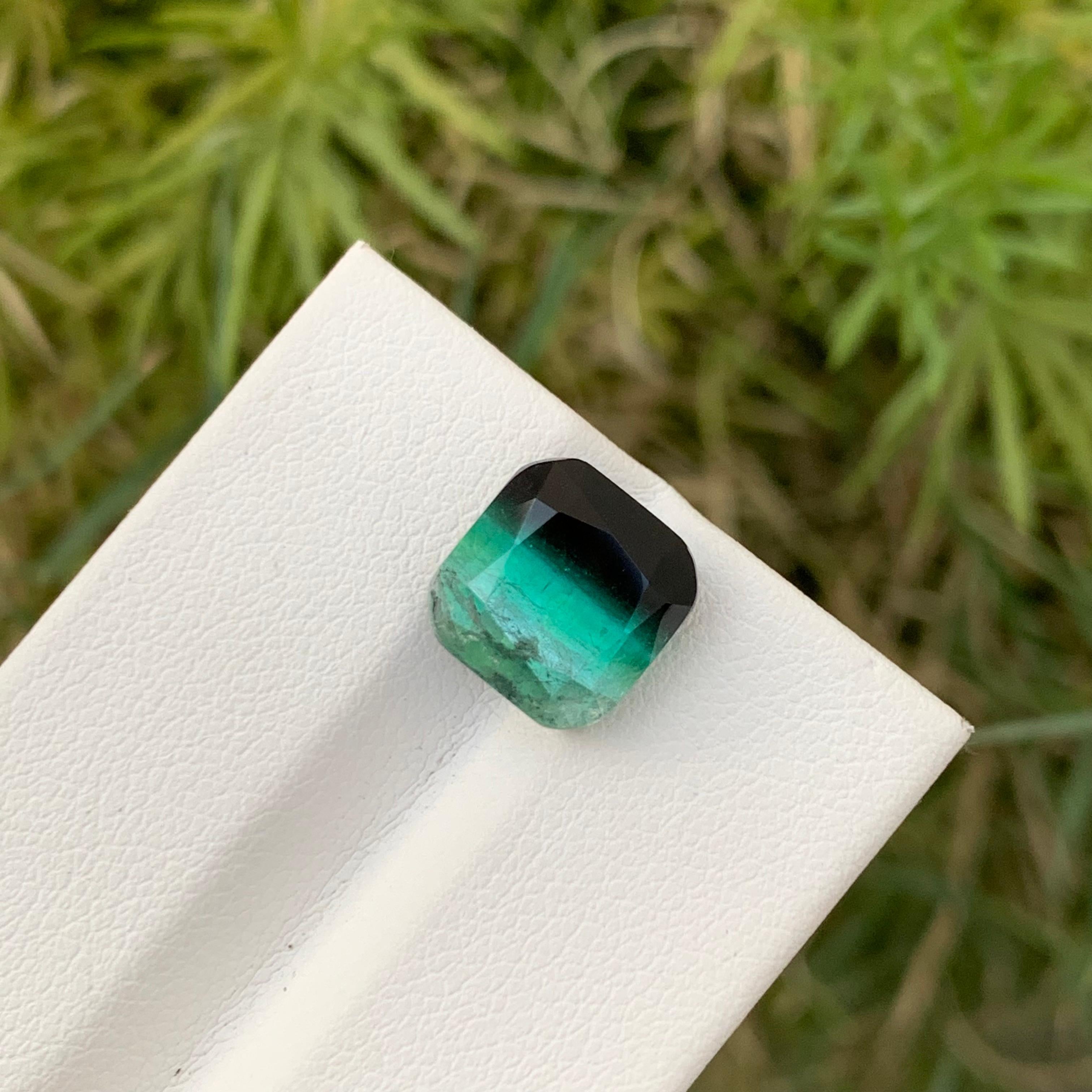 6.35 Carat Natural Loose Bi Colour Tourmaline Cushion Shape Gem For Necklace Neuf - En vente à Peshawar, PK