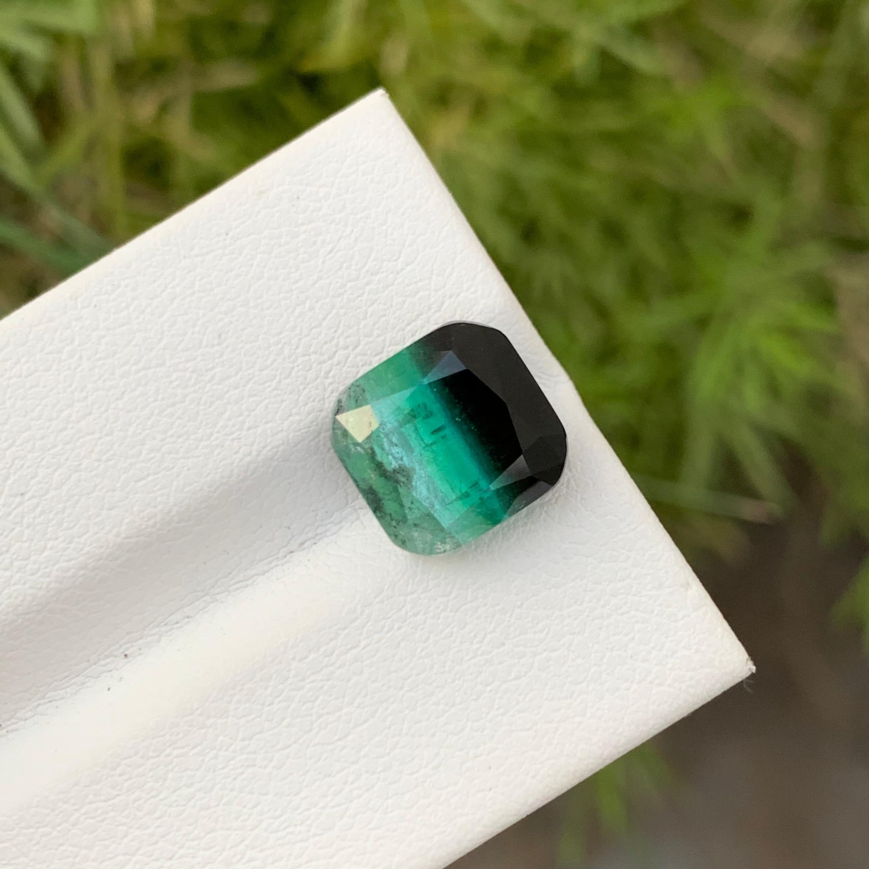 6.35 Carat Natural Loose Bi Colour Tourmaline Cushion Shape Gem For Necklace en vente 2
