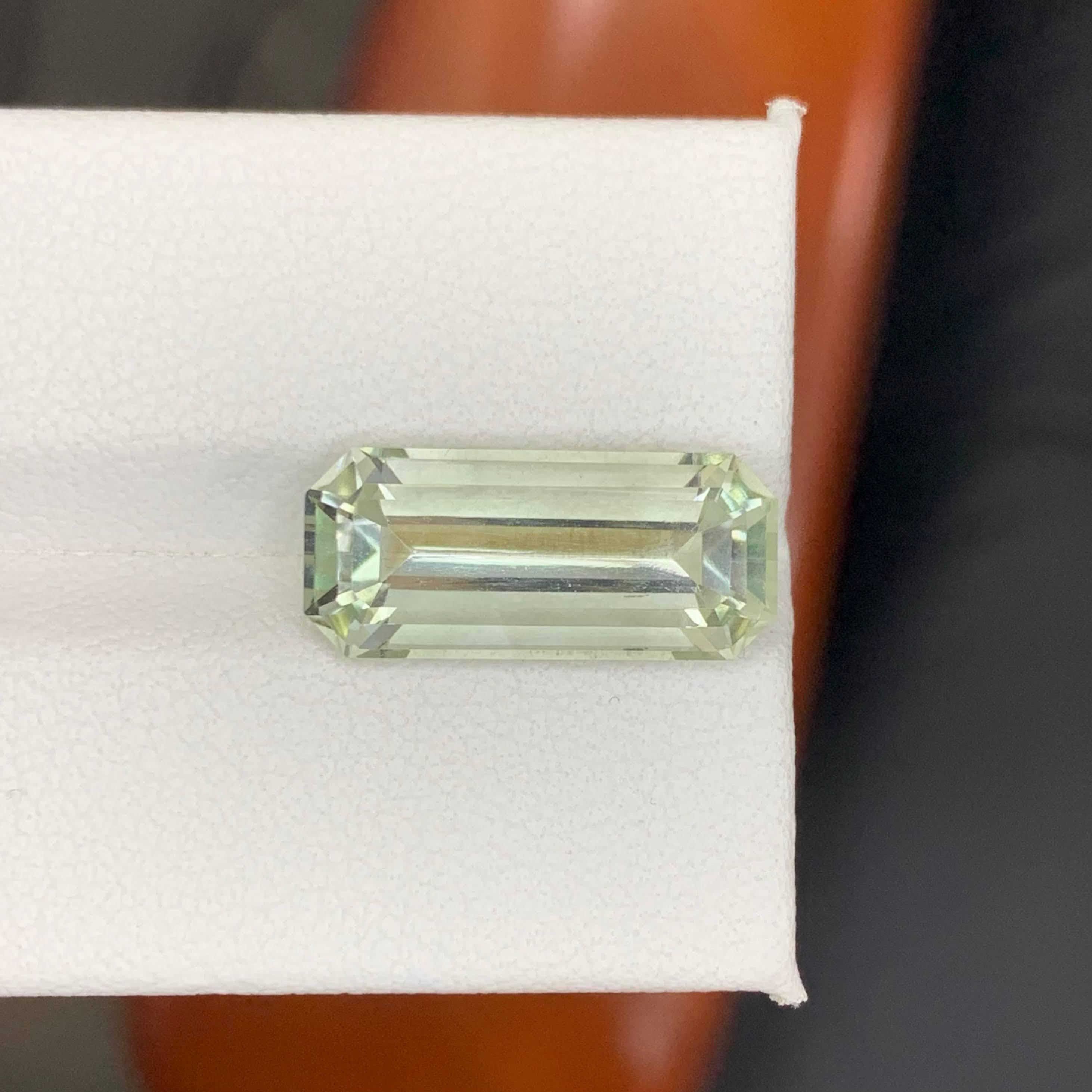 Weight 6.35 carat 
Dimensions 17.5x7.8x6.4mm
Treatment None 
Origin African 
Clarity Eye Clean 
Shape Cut Emerald 




This 6.35 carat Natural Greenish Amethyst is a beautifully rare gemstone that displays a soft, elegant green-lavender tone, giving