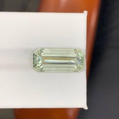 6.35 Carat Natural Loose Greenish Amethyst Stone Emerald Cut African Gemstone