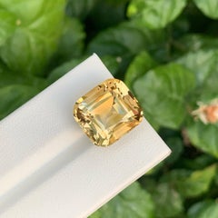 16.35 Carati Nature Sciolto Giallo Oro Citrino Taglio Cuscino Gemma Brasiliana