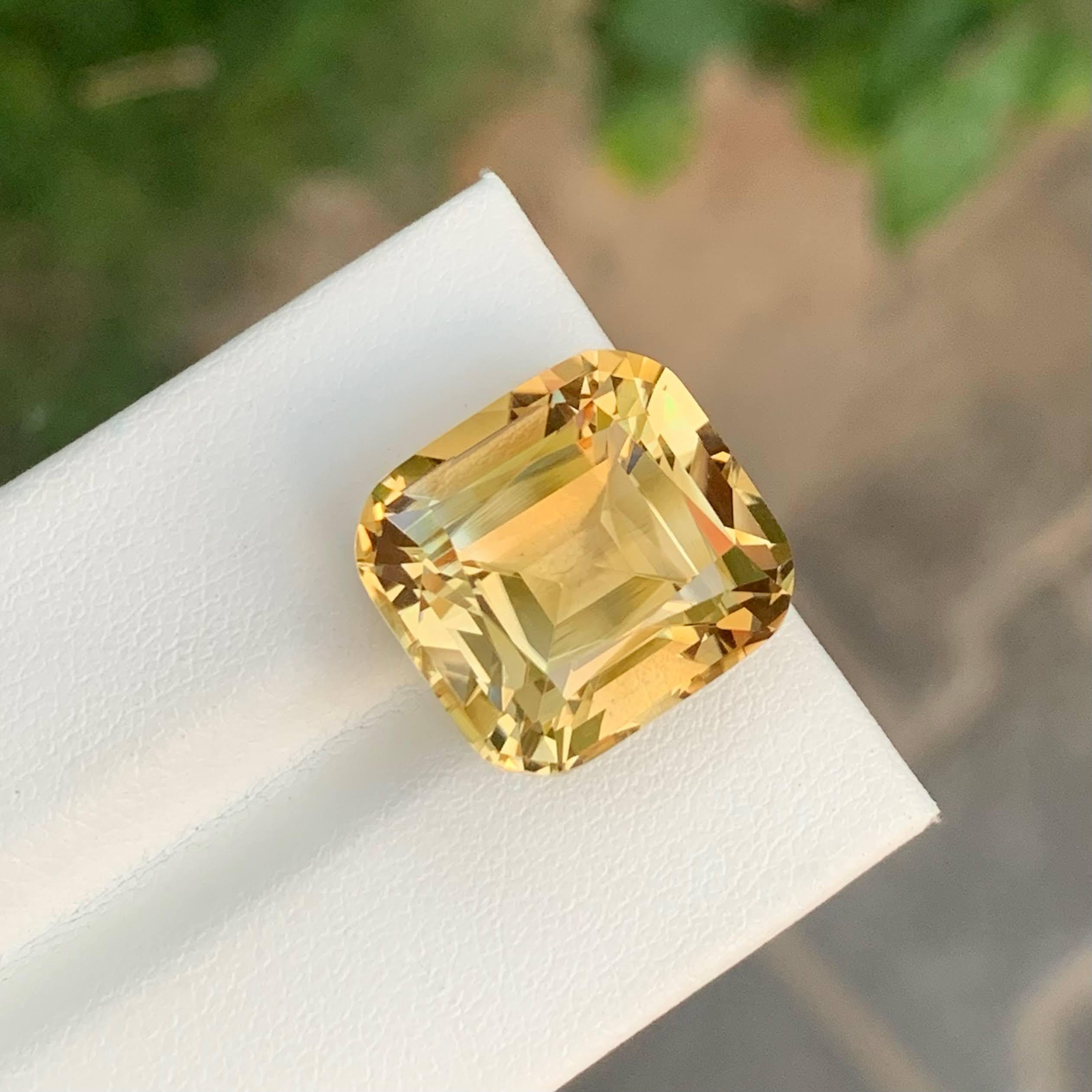 da uomo o donna 6,35 Carati Nature Sciolto Giallo Oro Citrino Taglio Cuscino Gemma Brasiliana in vendita