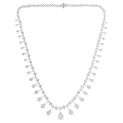 6.35 Carat SI Clarity HI Color Baguette Diamond Necklace 18 Karat White Gold