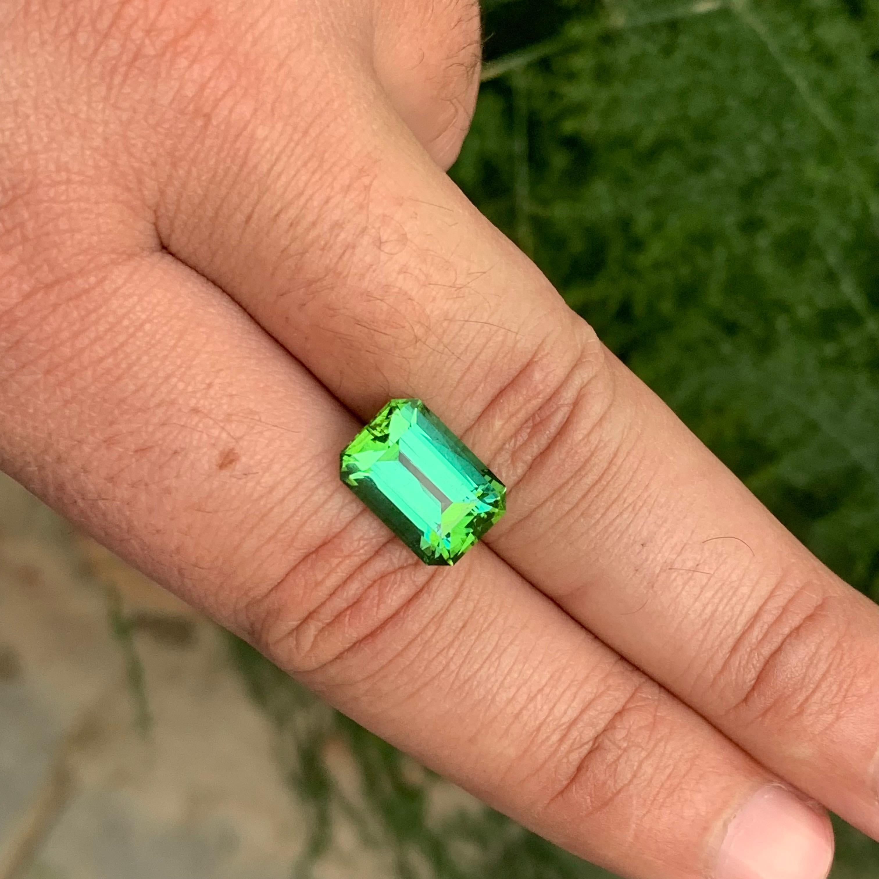 6.35 Carats Loose Lagoonish Green Tourmaline Gemstone (Tourmaline verte lagunaire en vrac) en vente 6