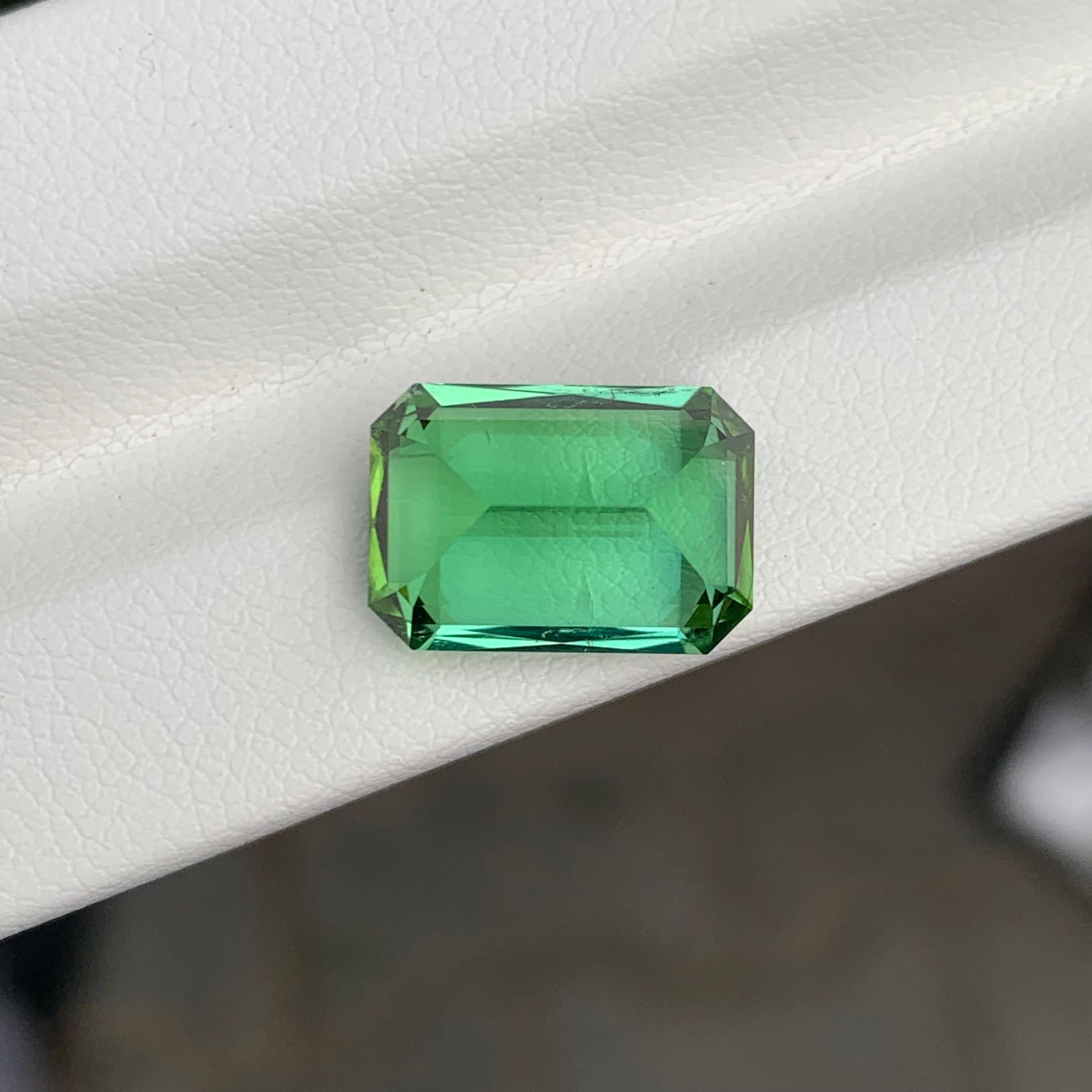 6.35 Carats Loose Lagoonish Green Tourmaline Gemstone (Tourmaline verte lagunaire en vrac) en vente 1