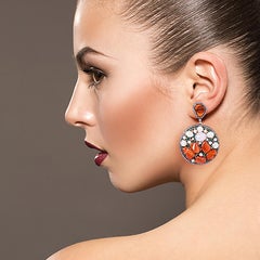 63.55ct Opal and 3.94ct Emerald Statement Drop Earrings In 18k Gold & Silver