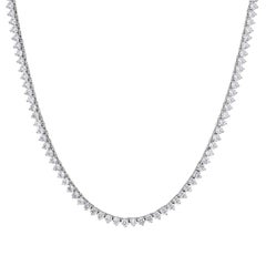6.35ct Round Brilliant Cut Diamond Tennis Necklace in 18k White Gold