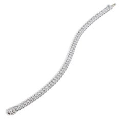 6.36 Carat Semi-Bezel Set Diamond White Gold Tennis Bracelet
