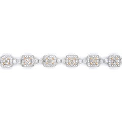 6.36 Carats Whiter Diamond White Gold Bracelet