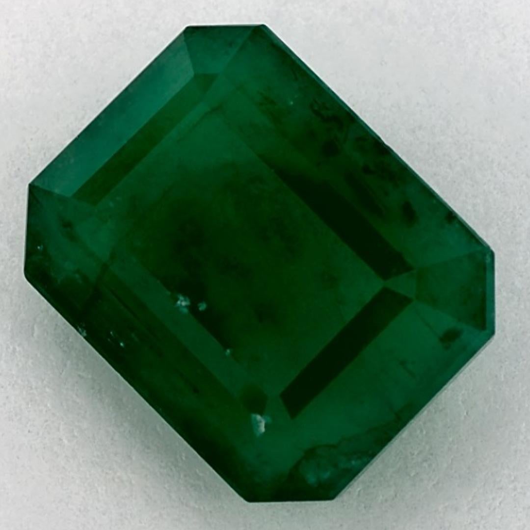 6.36 Ct Emerald Octagon Cut Loose Gemstone In New Condition For Sale In Fort Lee, NJ
