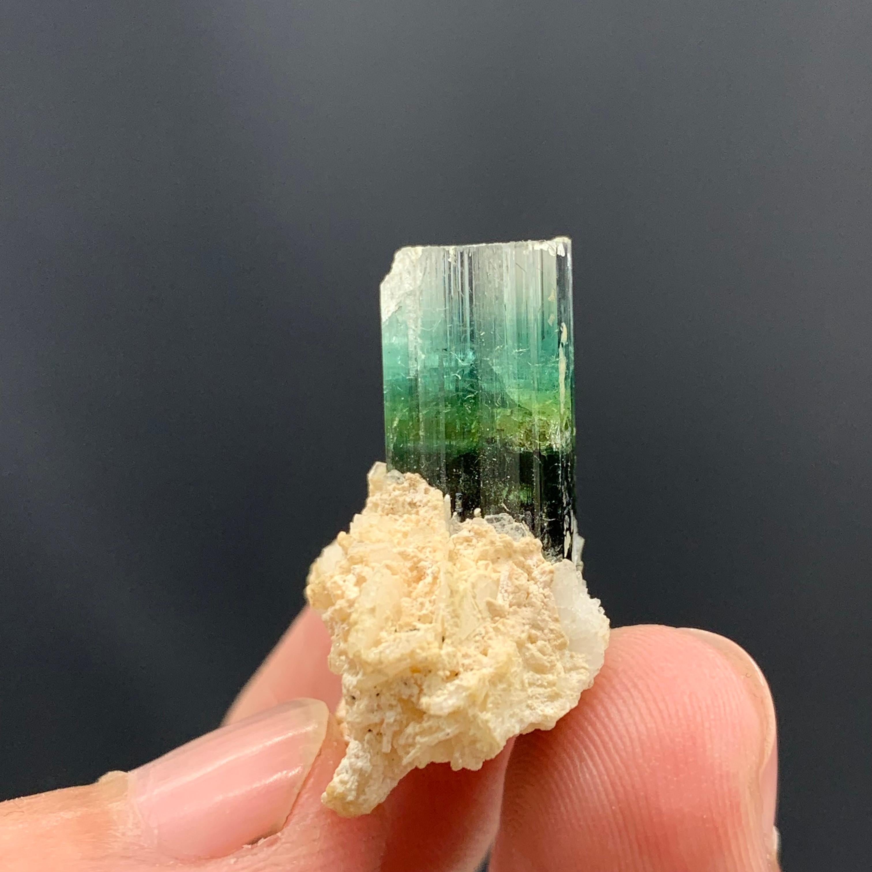 6.37 Gram Beautiful Tetra Color Tourmaline Specimen From Kunar, Afghanistan  In Good Condition For Sale In Peshawar, PK
