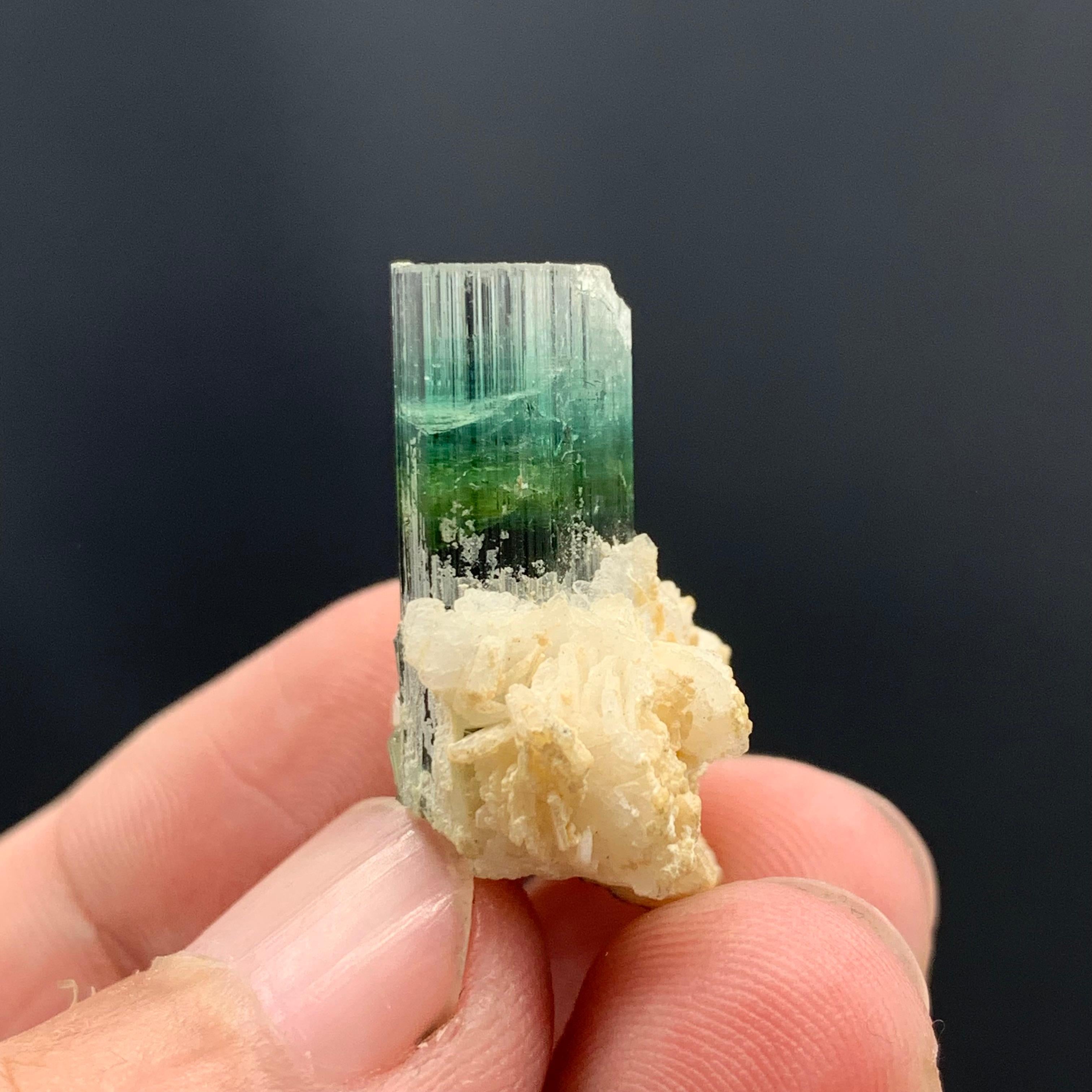 Rock Crystal 6.37 Gram Beautiful Tetra Color Tourmaline Specimen From Kunar, Afghanistan  For Sale