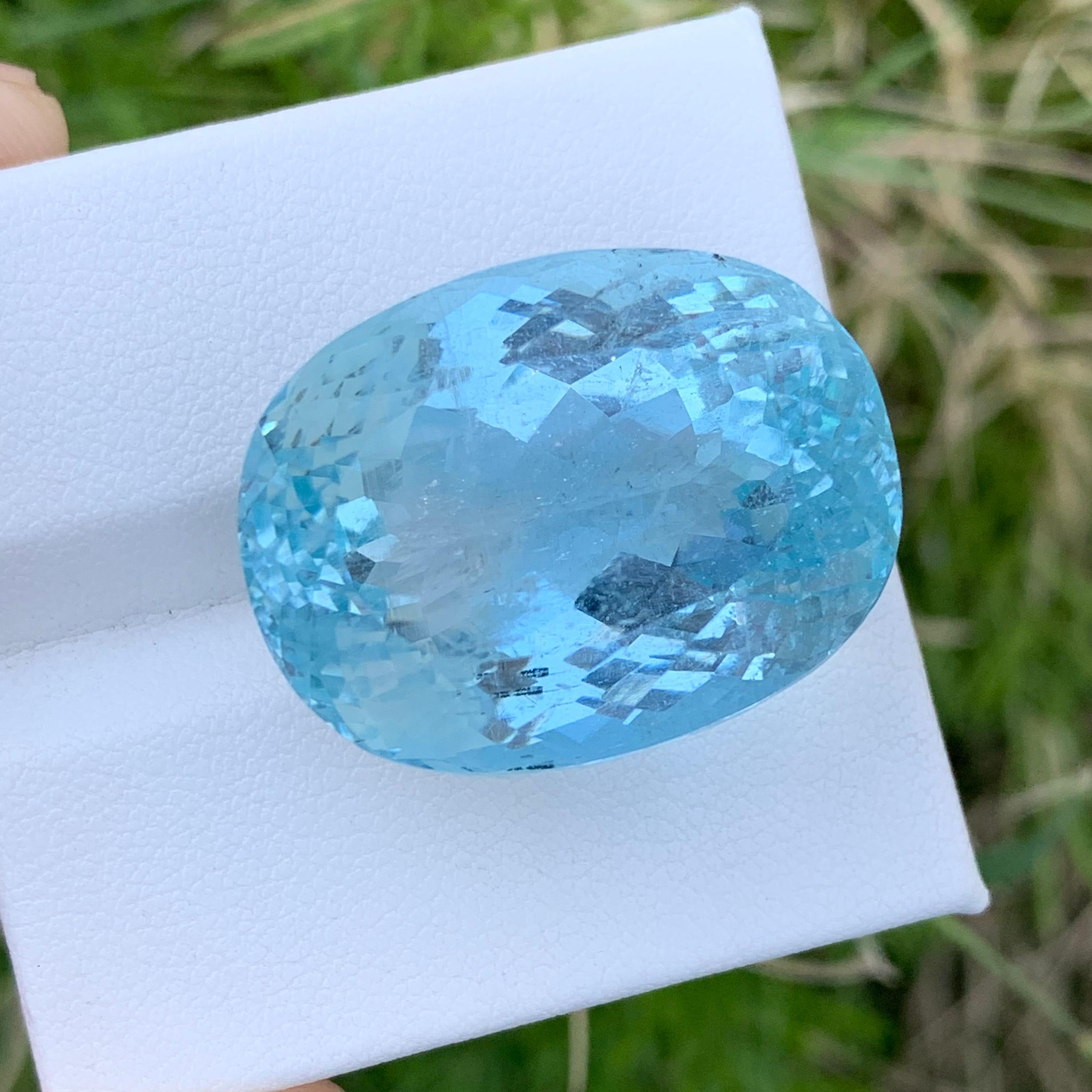 63.70 Carats Huge Natural Seafoam Blue Aquamarine Loose Gemstone March Birthday For Sale 2
