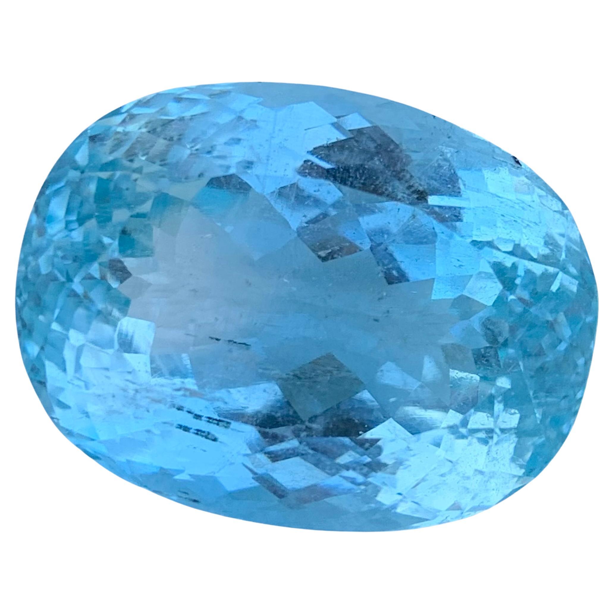 63.70 Carats Huge Natural Seafoam Blue Aquamarine Loose Gemstone March Birthday