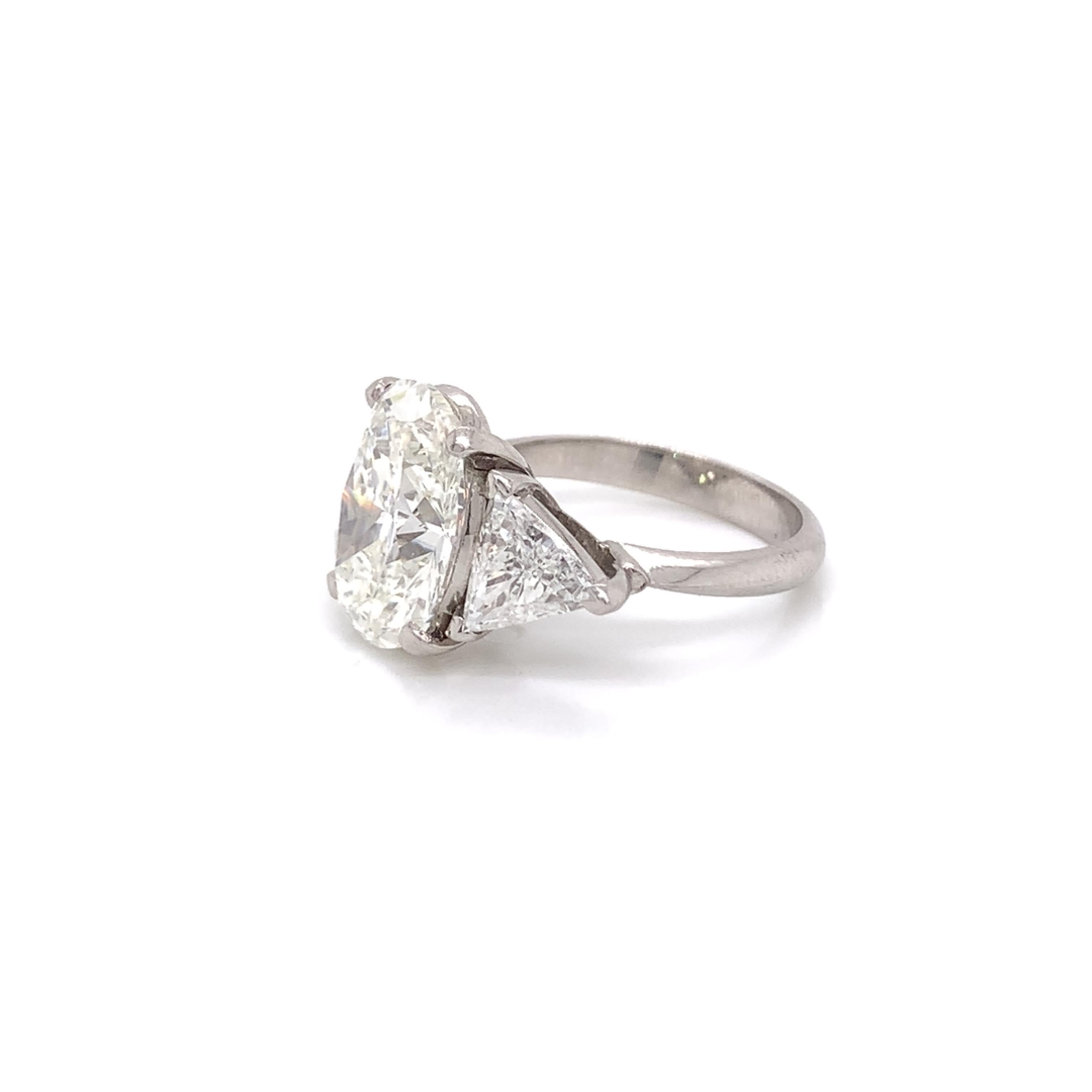 Oval Cut 6.38 Carat Certified Oval Engagement Ring