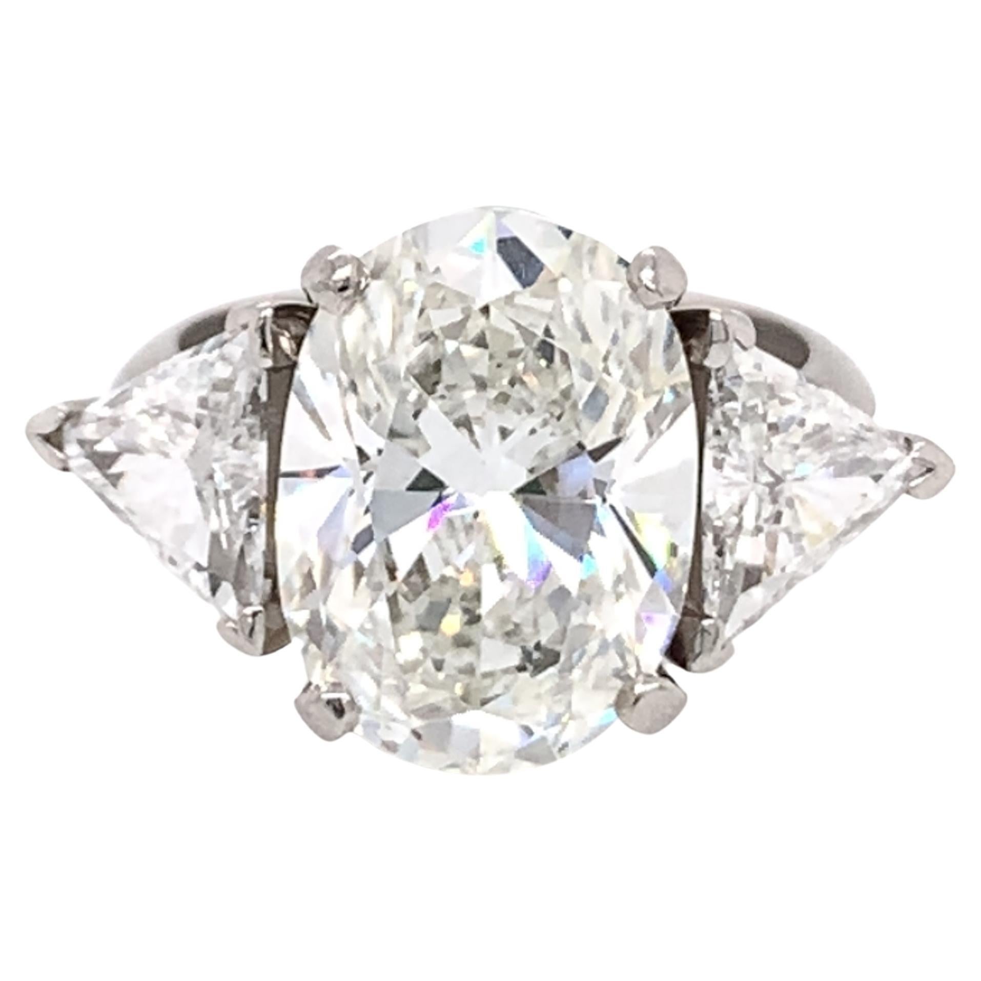 6.38 Carat Certified Oval Engagement Ring