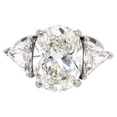 6.38 Carat Certified Oval Engagement Ring