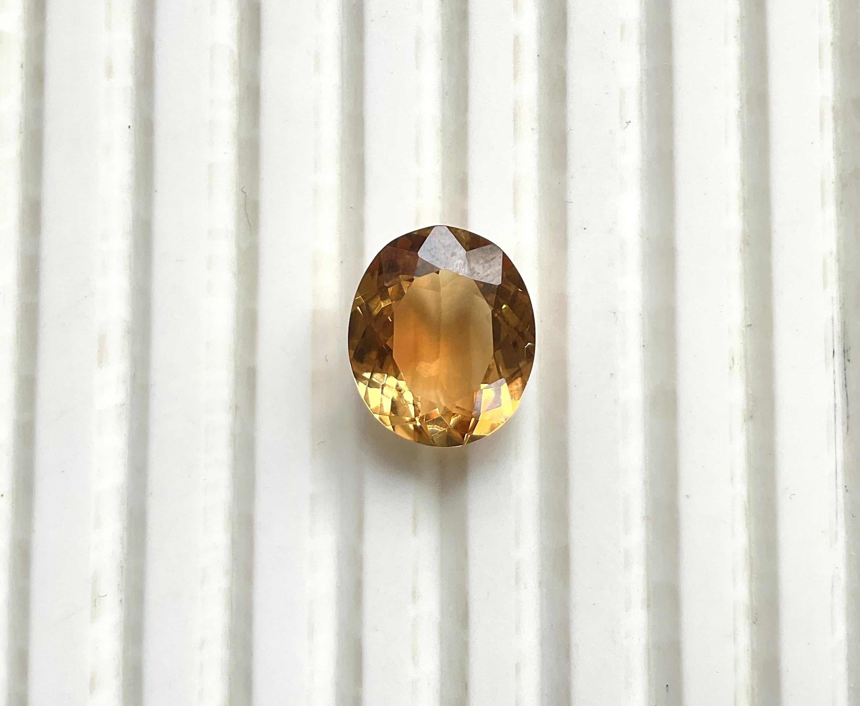 Tourmaline jaune orangé taille ovale facettée de 6,38 carats Neuf - En vente à Jaipur, RJ